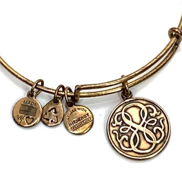 Alex and Ani Path of Life Charm Bracelet Gold Finish Expands 2"- 3.5" - Picture 2 of 3